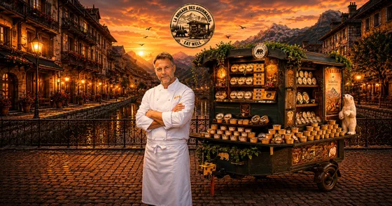 Bruno auprès de sa roulotte