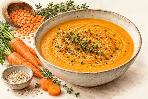 Dessin gastronomique : Velouté de la Mésange aux carottes