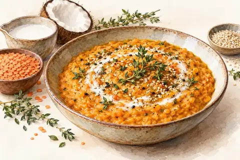 Dessin gastronomique : Dhal doux de Mésange au lait de coco