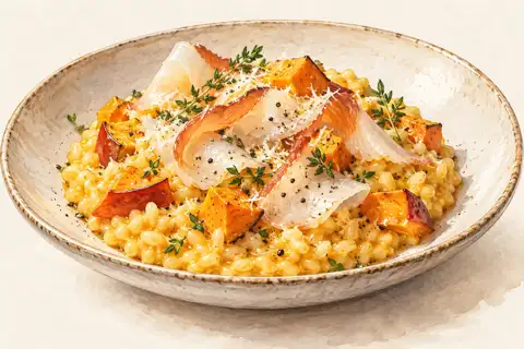 Dessin gastronomique : Risotto au potimarron et Fumé de l’Ange
